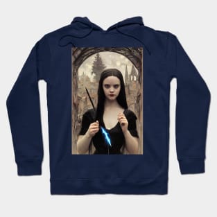 Wednesday Addams Portrait Old painting Style Hoodie